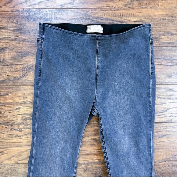 Free People • Penny Pull-On Flare Jeans bell bottom black grey stretch denim - Picture 3 of 10